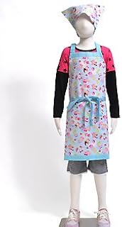 三角巾付き 子ども エプロン身長130-160cmサイズ 水玉模様とスイートくまちゃん(ライトブルー) 日本製 N1224630 三角巾付き 子ども エプロン身長130-160cmサイズ 水玉模様とスイートくまちゃん(ライトブルー) 日本製 N1224630